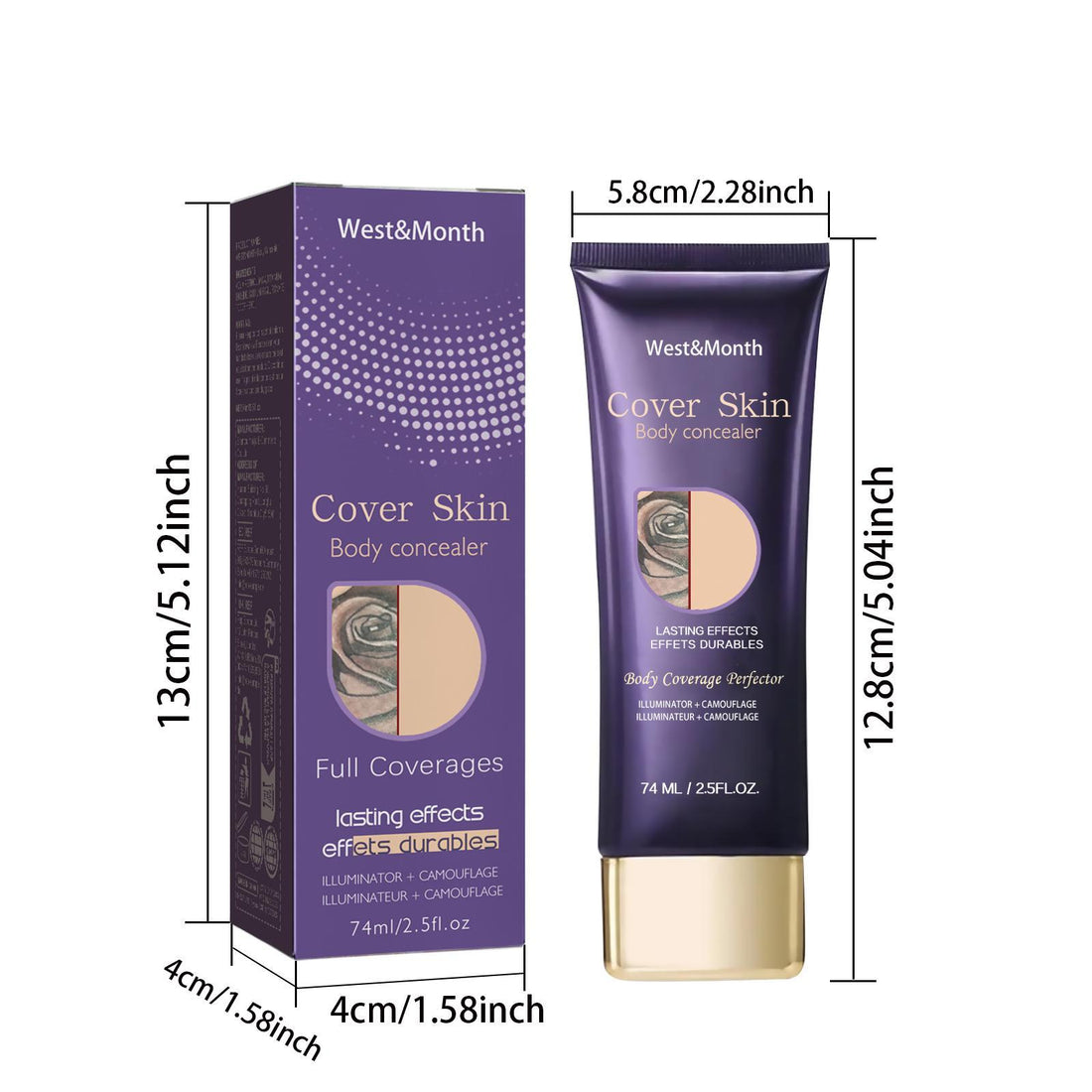 Westminster Body Concealer Waterproof, Hidden Coverage For Tattoos, Scars, And Birthmarks